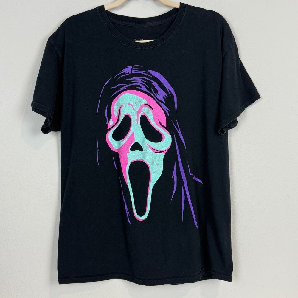 Ghost Face Black Neon Short Sleeve T-shirt L
